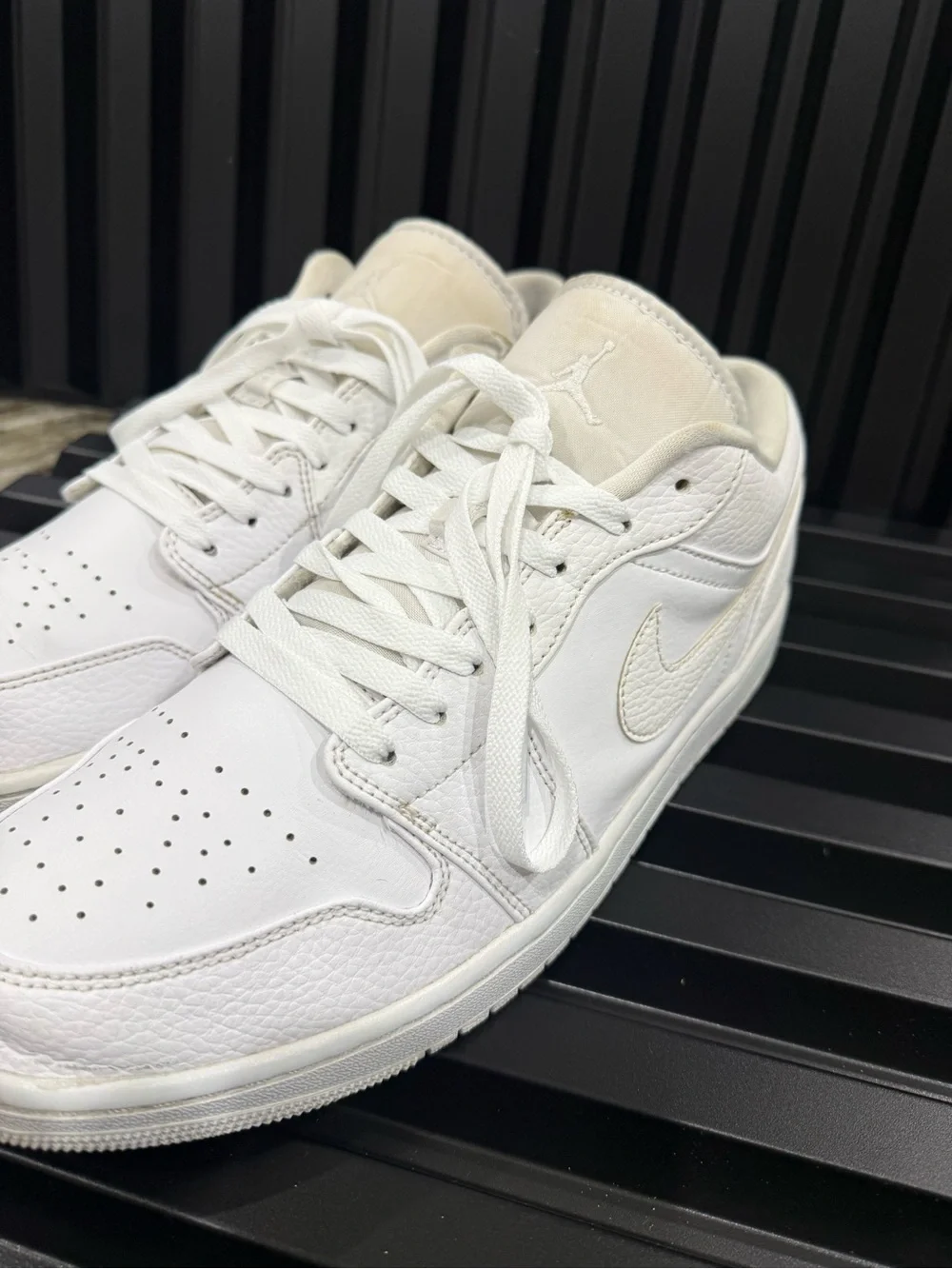 Size 12 Men’s Air Jordan 1 Low with Triple White Colorway